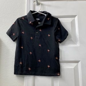 Toddler Boys Gray Flamingo Polo 3T